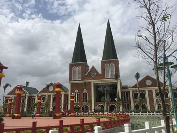 Low angle view of buildings against sky