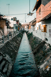 Canal amidst buildings in town