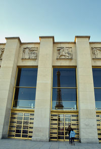 Low angle view of built structure against clear sky