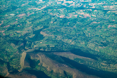 High angle view of dramatic landscape