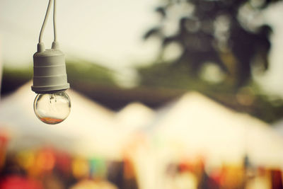 Close-up of hanging light