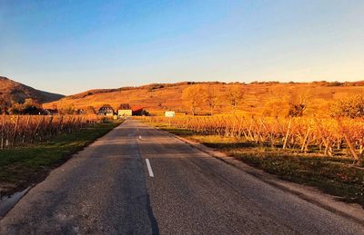 Road amidst landscape against clear sky