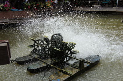 View of fountain in sea