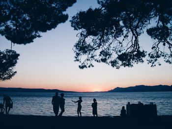 Scenic view of sea at sunset