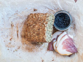 Close-up of food on table