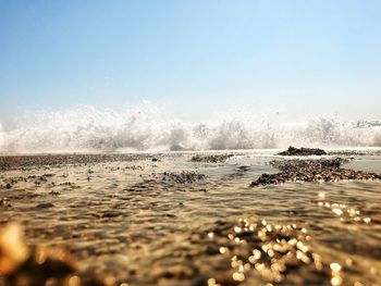 Scenic view of beach against sky