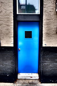 Close-up of blue door