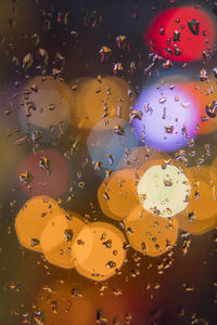 Full frame shot of wet glass