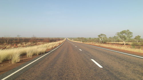 Road on landscape against clear sky