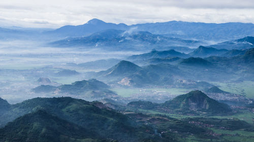 Scenic view of mountains against sky