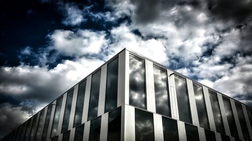 Low angle view of modern building against sky