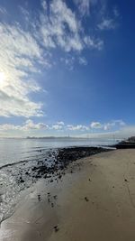 Scenic view of beach against sky