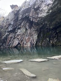 Scenic view of sea and mountains