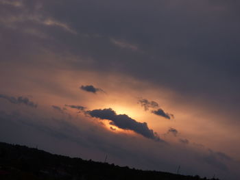 Scenic view of dramatic sky during sunset