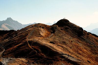 Scenic view of mountains against clear sky