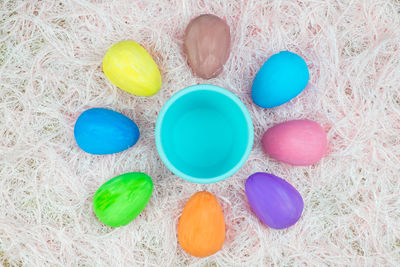 Close-up of colorful easter eggs