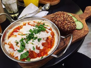 Close-up of served food