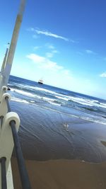 Close-up of sea against blue sky