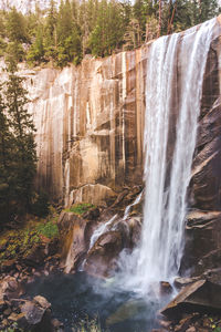 Scenic view of waterfall