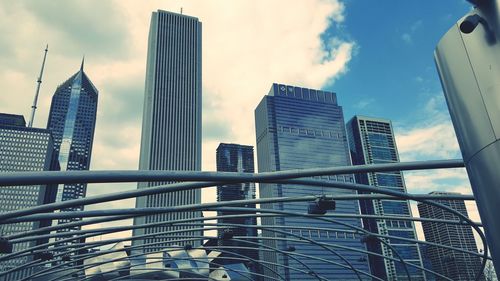 Low angle view of modern buildings against sky