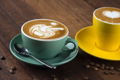 Coffee cup on table