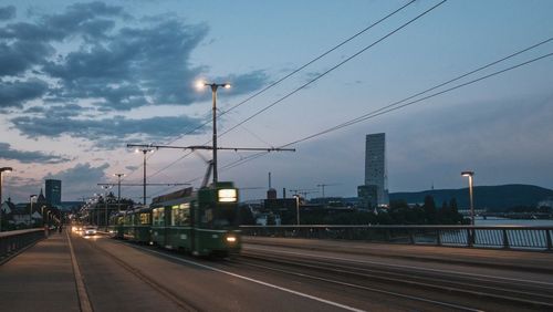 Road against sky in city