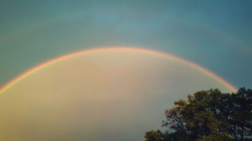 Low angle view of rainbow against sky