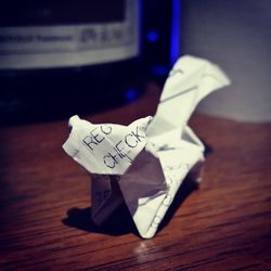 Close up of wooden table