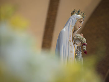 Close-up of virgin mary in church