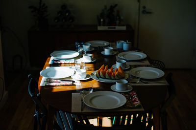 Close-up of food on table