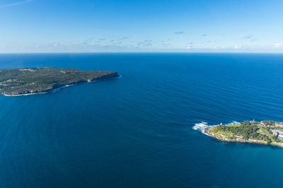 High angle view of sea against sky