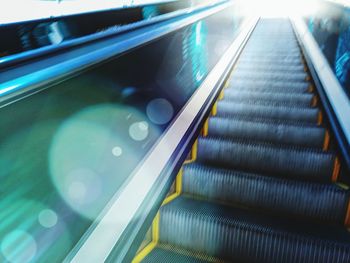 High angle view of escalator