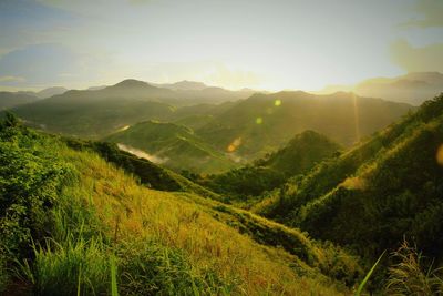 Scenic view of mountains against sky