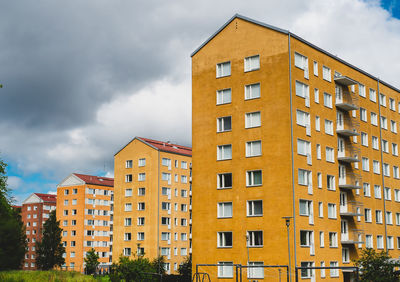 Low angle view of buildings against sky