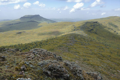 Scenic mountain landscapes against sky at the la satima dragons teeth in the aberdares, kenya