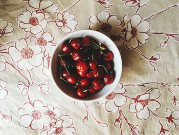 Close-up of strawberries in bowl