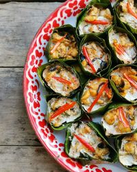 High angle view of salad in plate on table