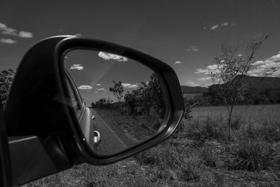 Cropped image of car in field