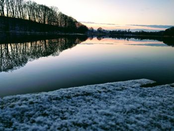 Reflection of sky on water