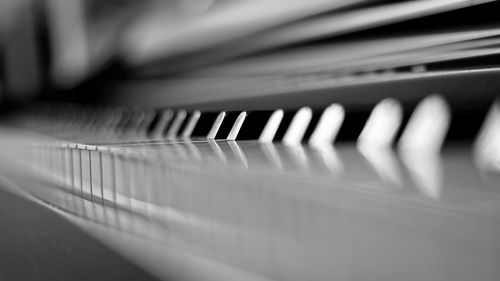 Close-up of piano keys