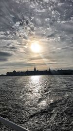 View of river against cloudy sky