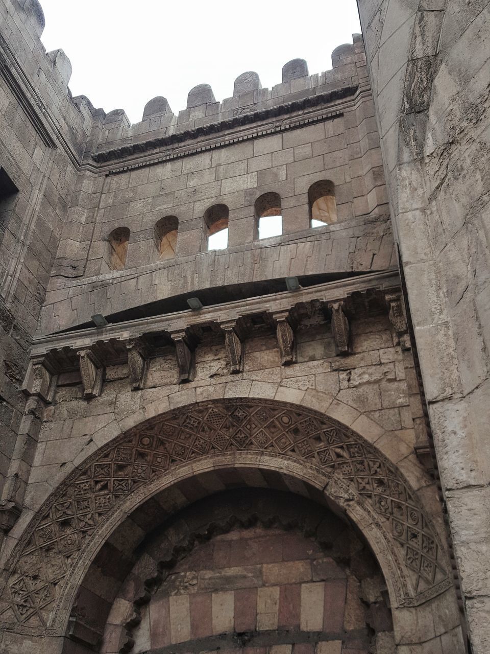 LOW ANGLE VIEW OF OLD RUIN BUILDING