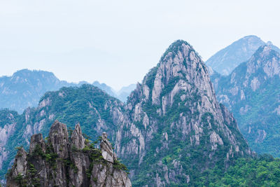 Panoramic view of mountain range against sky