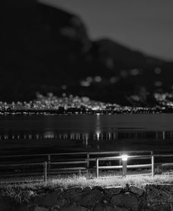 Close-up of illuminated water at night