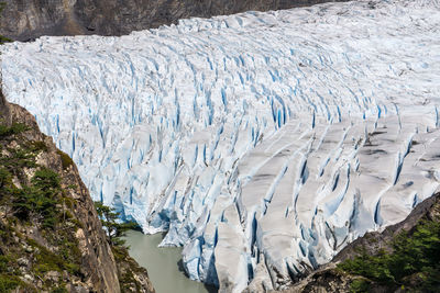 Panoramic shot of frozen lake