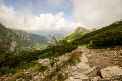 Scenic view of mountains against sky