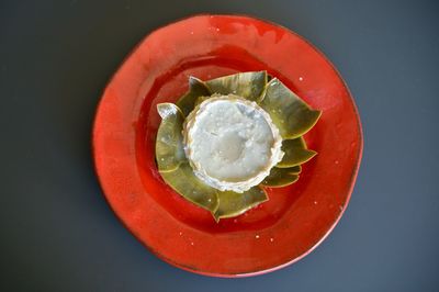 Directly above shot of strawberry slices in bowl