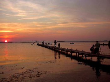 Scenic view of sunset over sea