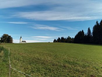 Scenic view of field against sky