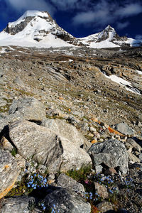 Scenic view of mountains against sky at gran paradiso national park